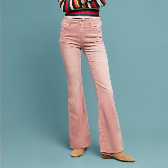 Pilcro and the Letterpress Pants - Pilcro and the Letterpress 32 pink corduroy pants flare womens Anthropologie